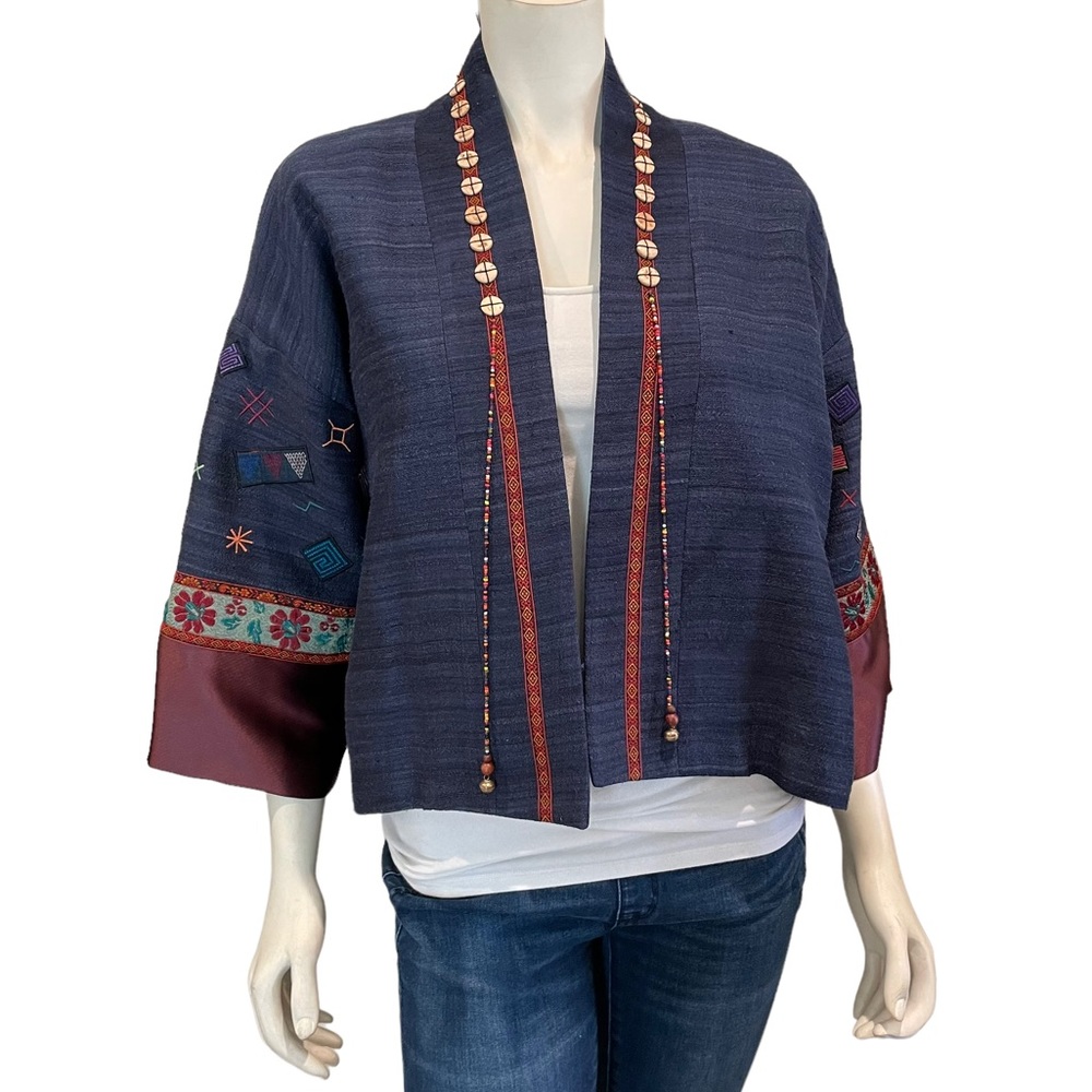 Vintage Thai Hmong Short Kimono Jacket
